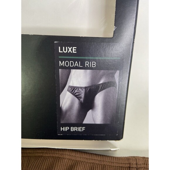 2xist Modal Luxe Hip Rib Bikini Brief Underwear Mocha Brown Mens Size XL - Picture 3 of 5